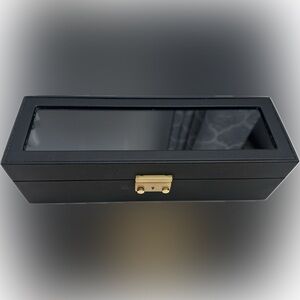 Leather Watch Organizer with Gold Metallic Clasp